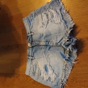 Garage blue ripped shorts